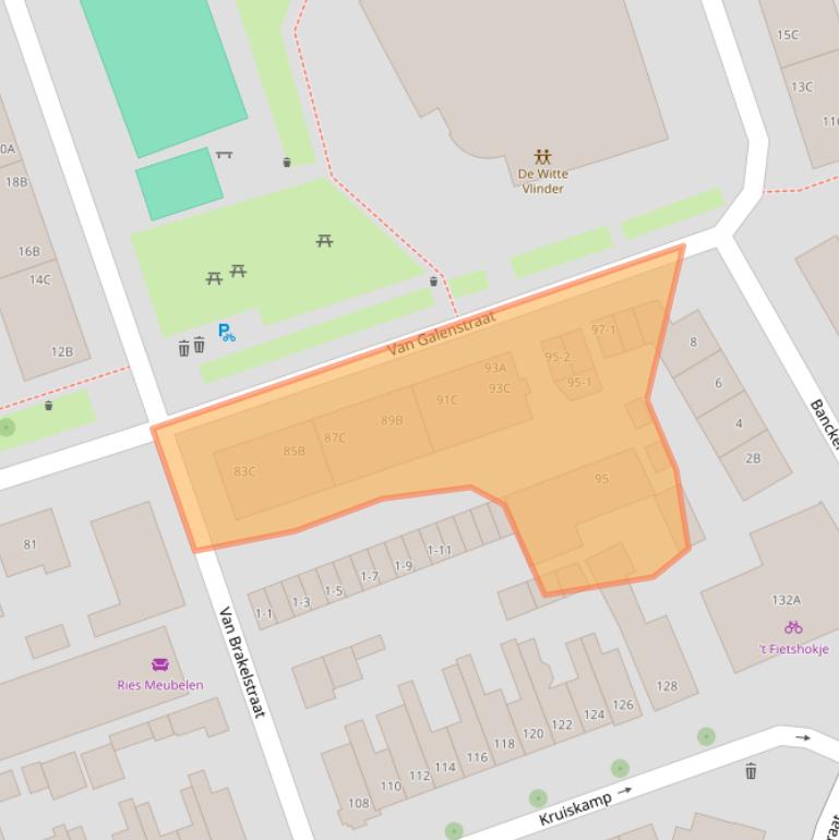 Kaart van postcodegebied 3814RC.