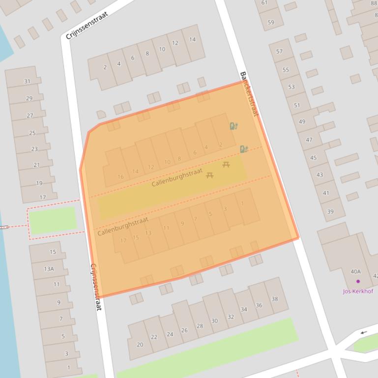 Kaart van postcodegebied 3814RJ.