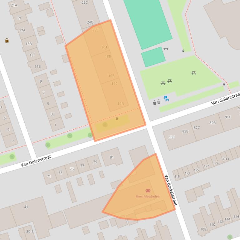 Kaart van postcodegebied 3814RK.