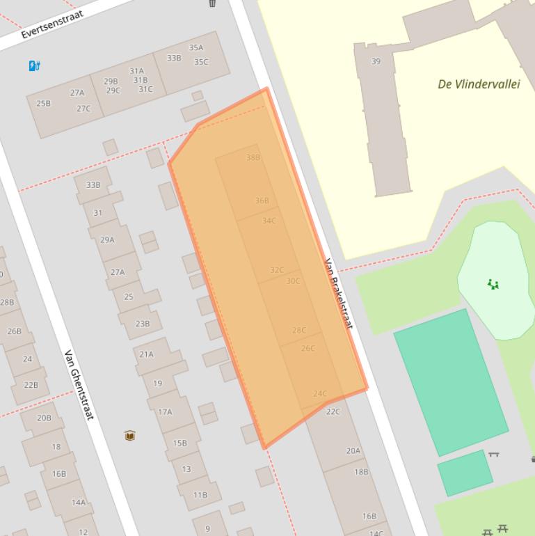 Kaart van postcodegebied 3814RL.