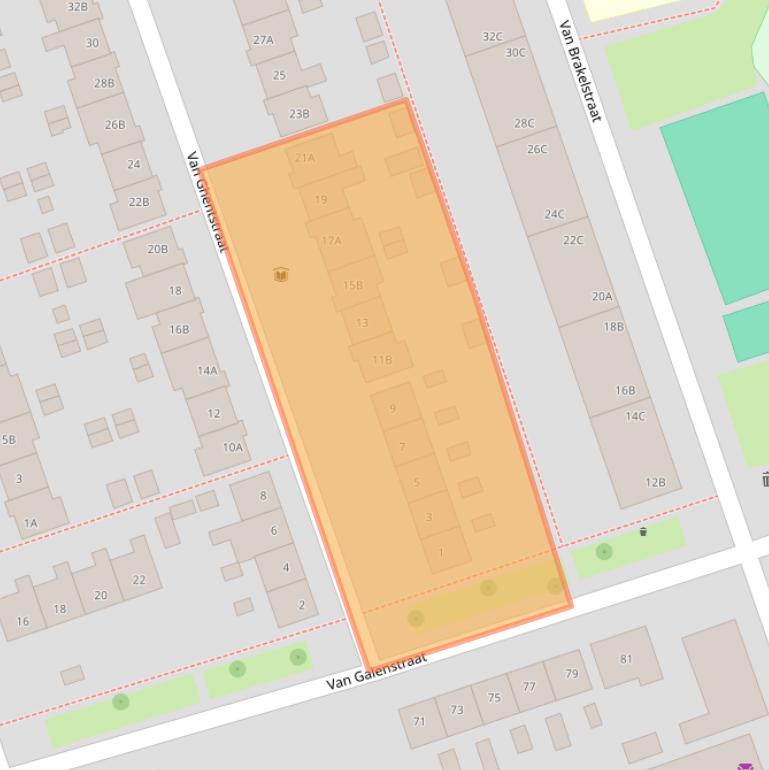 Kaart van postcodegebied 3814RM.