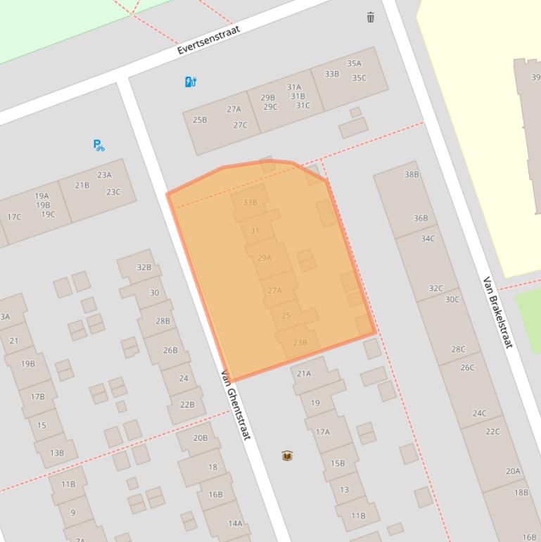 Kaart van postcodegebied 3814RN.