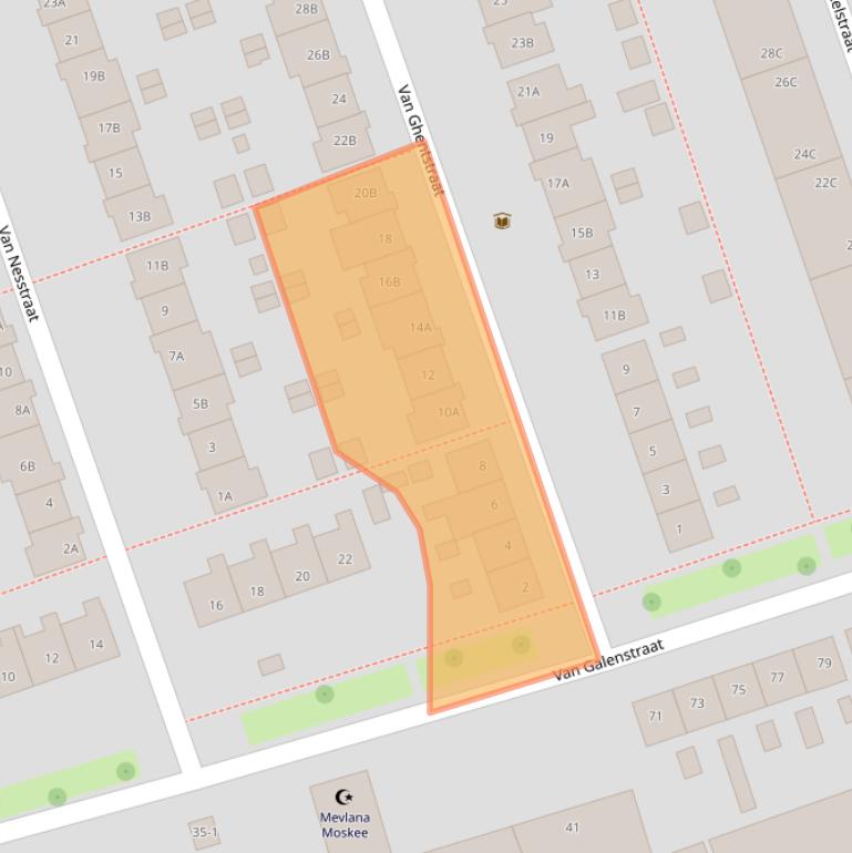 Kaart van postcodegebied 3814RP.