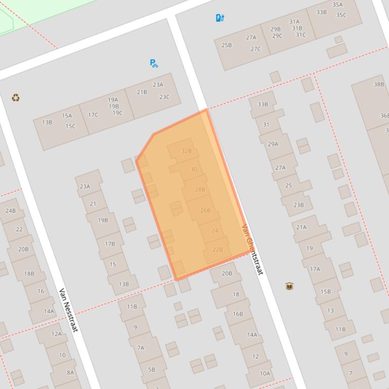 Kaart van postcodegebied 3814RR.