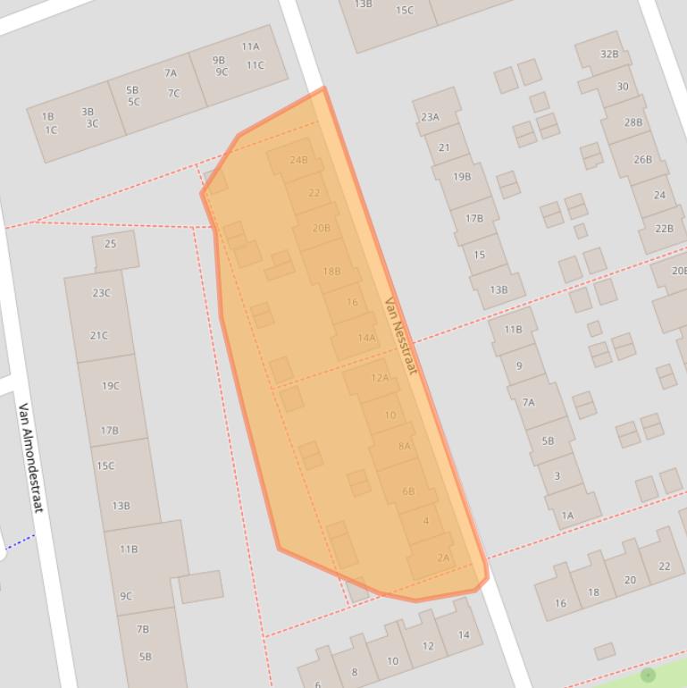 Kaart van postcodegebied 3814RT.