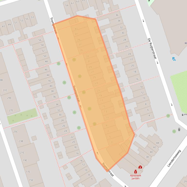 Kaart van postcodegebied 3814SM.