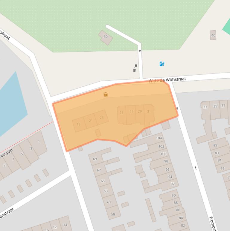 Kaart van postcodegebied 3814TA.