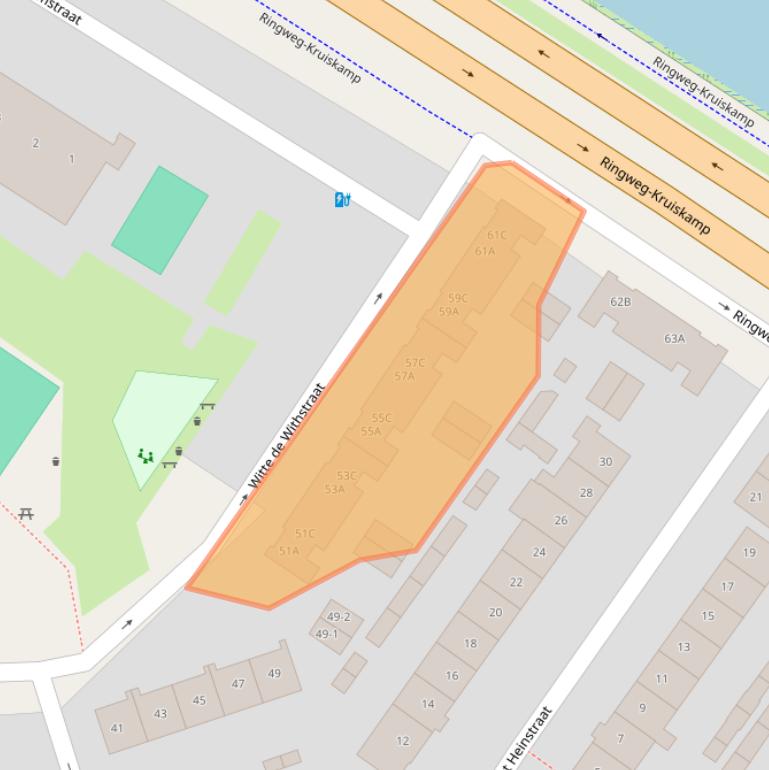 Kaart van postcodegebied 3814TC.