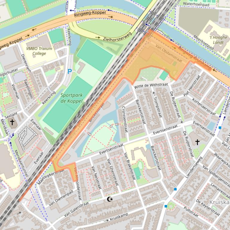 Kaart van postcodegebied 3814TD.