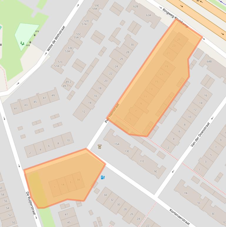 Kaart van postcodegebied 3814TG.