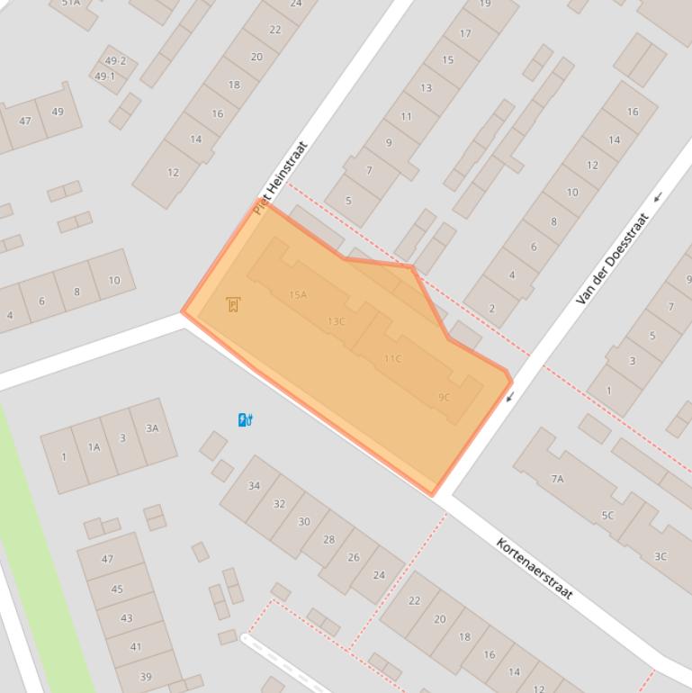 Kaart van postcodegebied 3814TK.