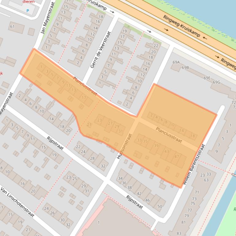 Kaart van postcodegebied 3814TP.