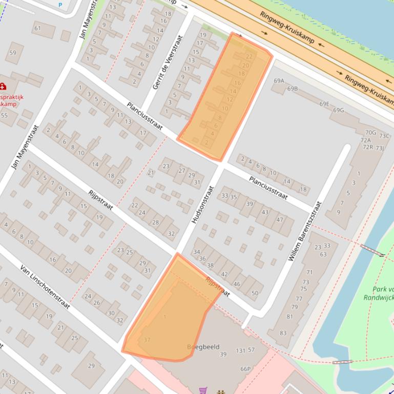 Kaart van postcodegebied 3814TS.