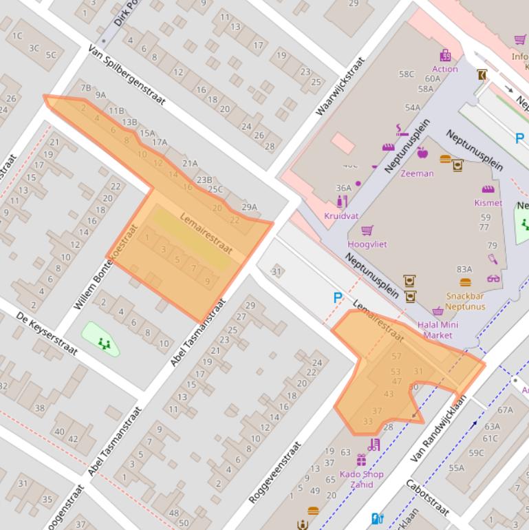 Kaart van postcodegebied 3814VH.