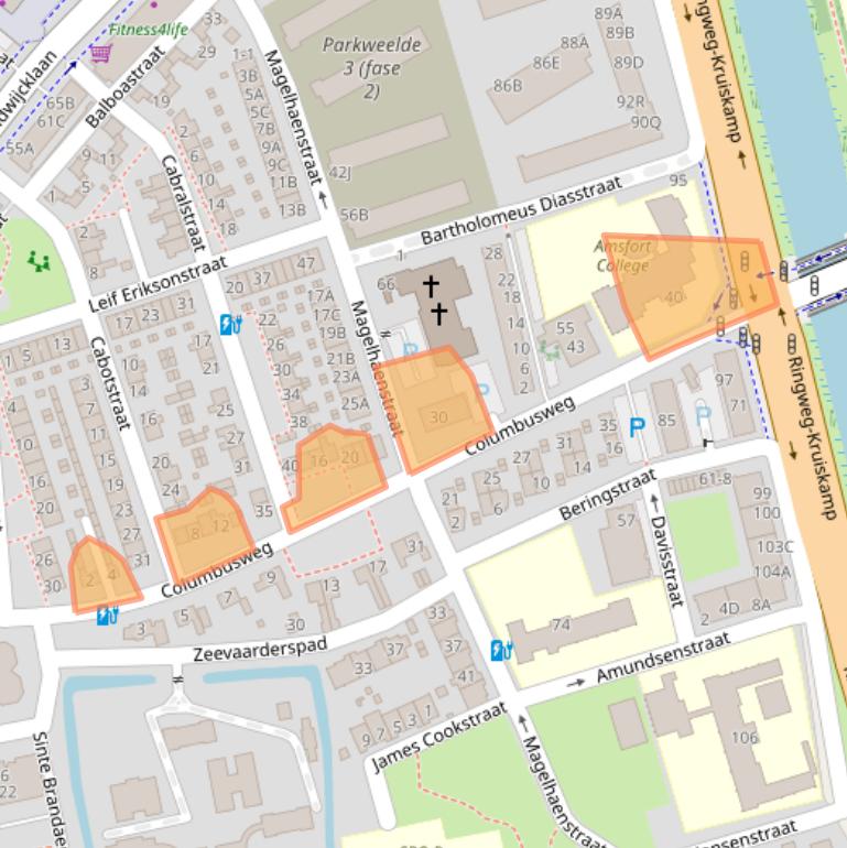 Kaart van postcodegebied 3814WE.