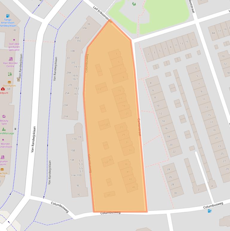 Kaart van postcodegebied 3814WG.