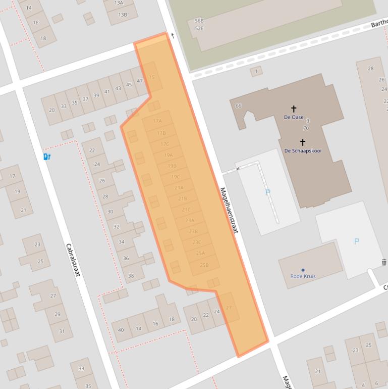 Kaart van postcodegebied 3814XJ.