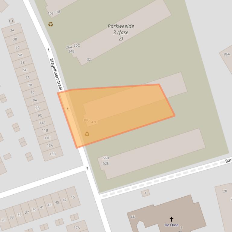 Kaart van postcodegebied 3814XN.