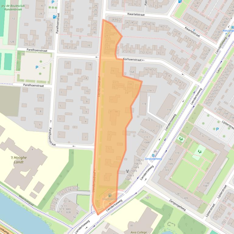 Kaart van postcodegebied 3815AA.