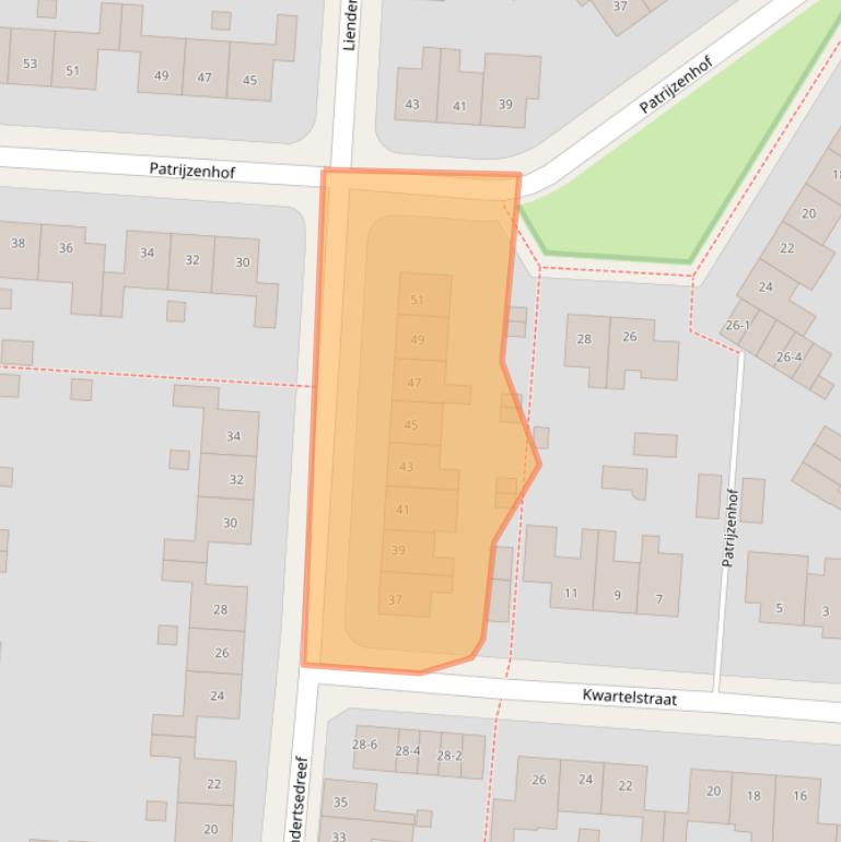 Kaart van postcodegebied 3815AB.