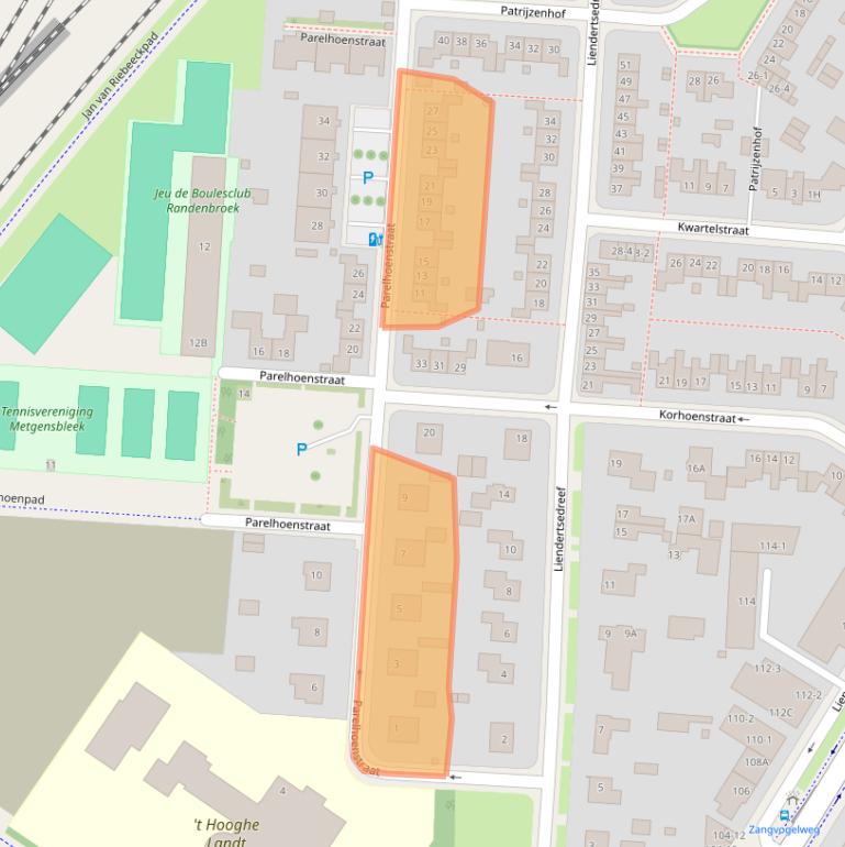 Kaart van postcodegebied 3815AE.