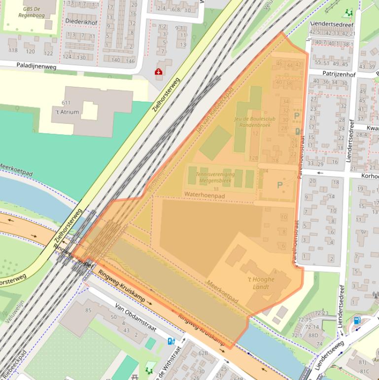 Kaart van postcodegebied 3815AG.