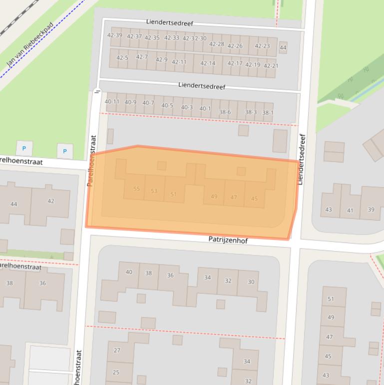 Kaart van postcodegebied 3815AW.