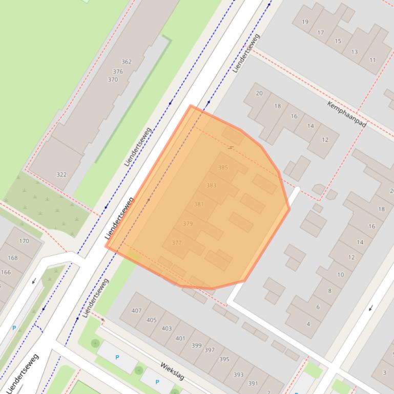 Kaart van postcodegebied 3815BH.