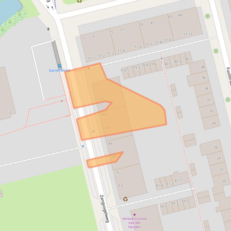 Kaart van postcodegebied 3815DC.