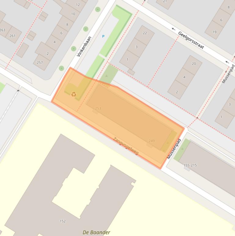 Kaart van postcodegebied 3815DG.