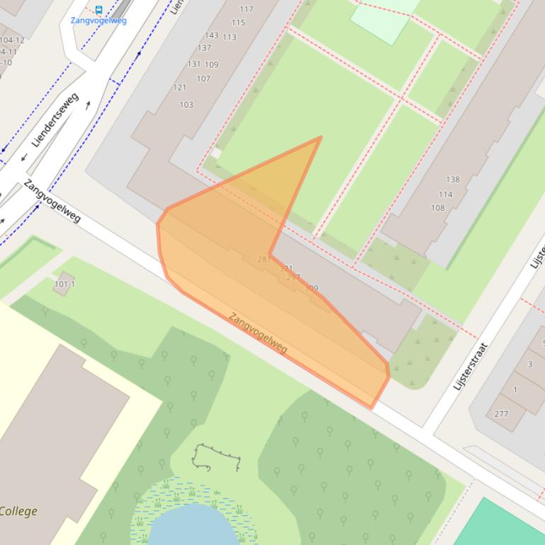 Kaart van postcodegebied 3815DJ.