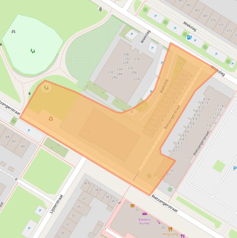 Kaart van postcodegebied 3815ED.