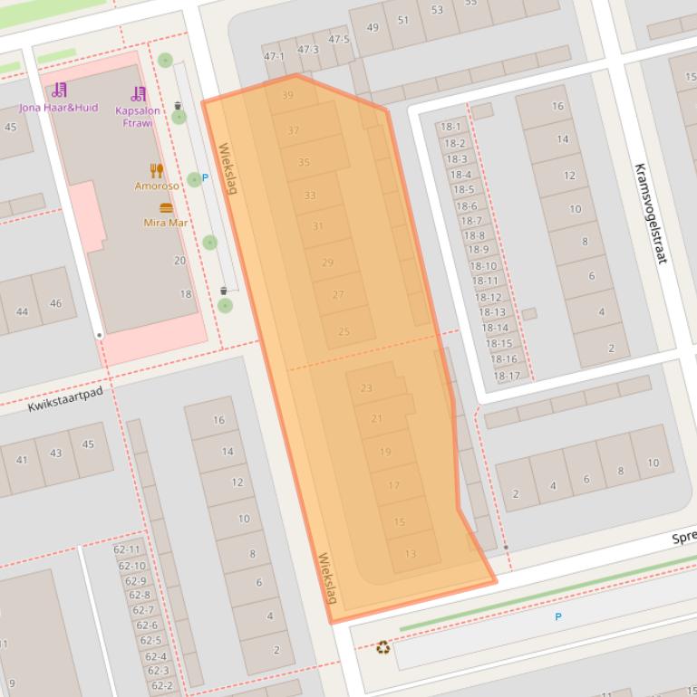 Kaart van postcodegebied 3815GA.