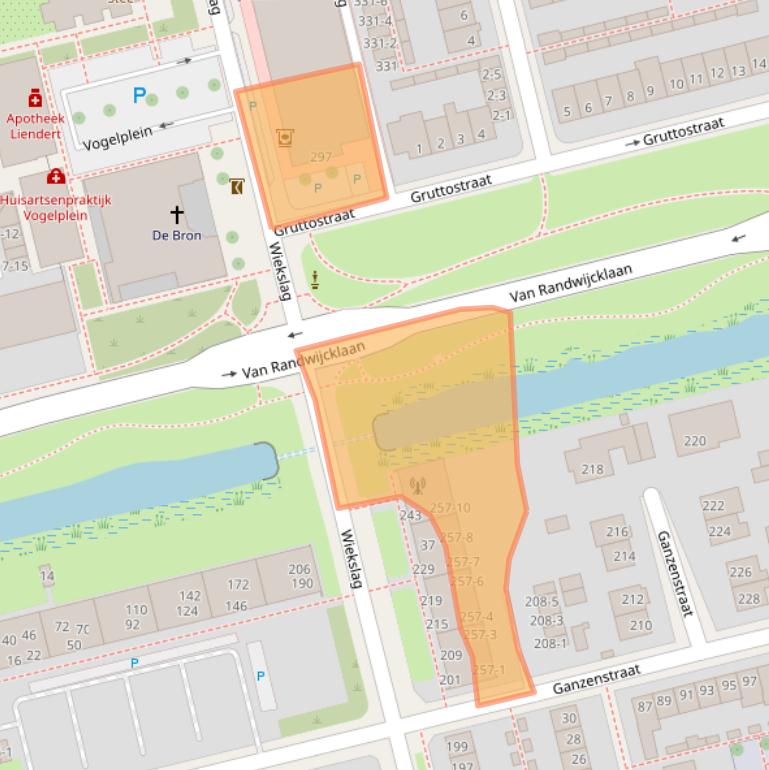 Kaart van postcodegebied 3815GJ.