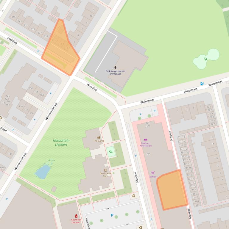 Kaart van postcodegebied 3815GL.