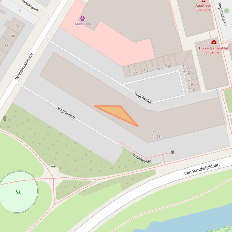 Kaart van postcodegebied 3815HE.