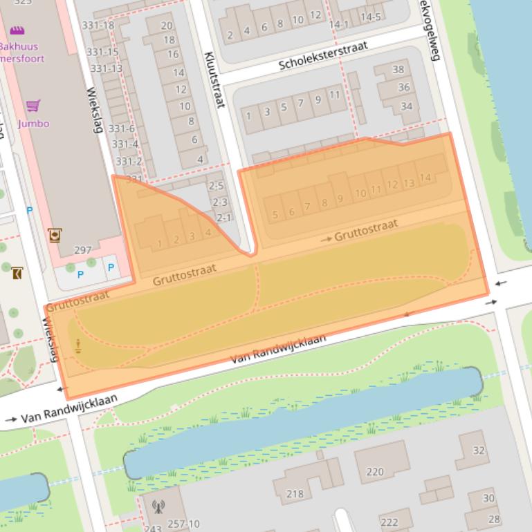 Kaart van postcodegebied 3815HG.