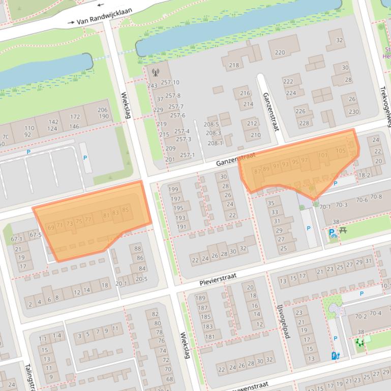 Kaart van postcodegebied 3815JC.
