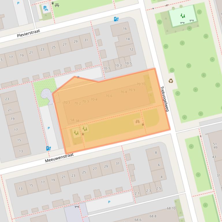 Kaart van postcodegebied 3815JW.