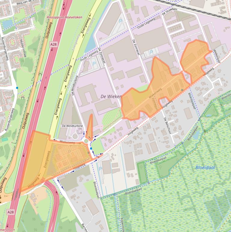 Kaart van postcodegebied 3815KL.