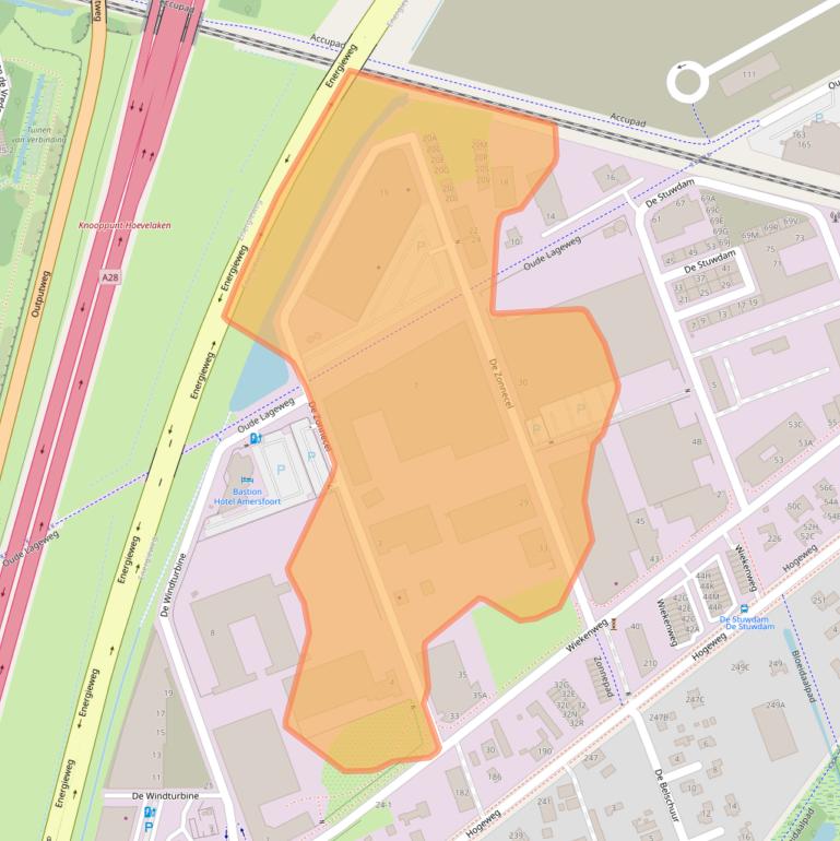 Kaart van postcodegebied 3815KN.