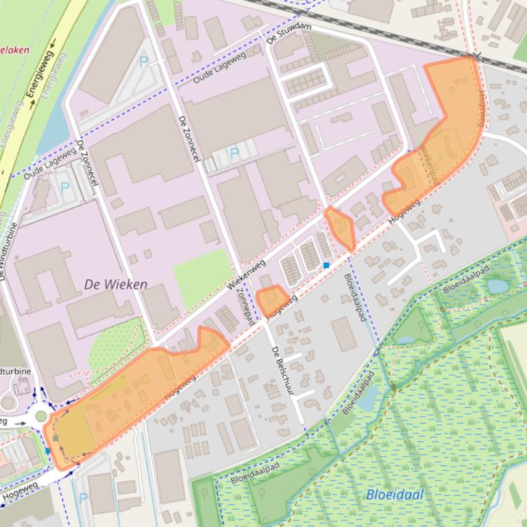 Kaart van postcodegebied 3815LZ.