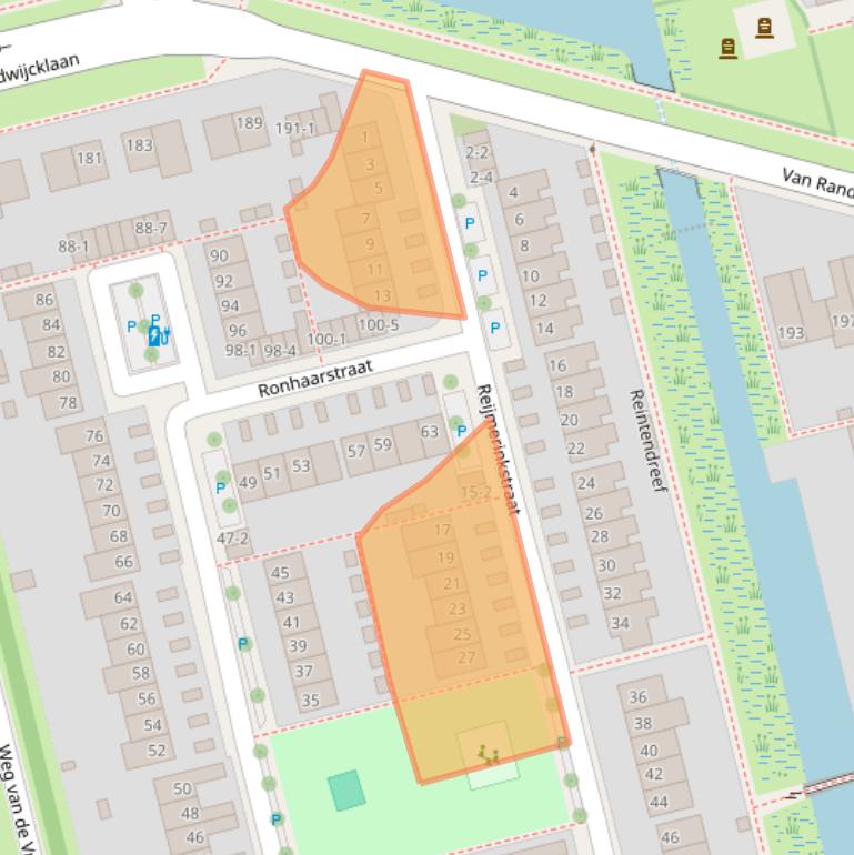 Kaart van postcodegebied 3815ME.