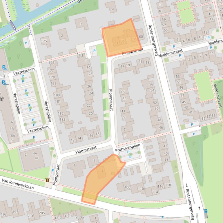 Kaart van postcodegebied 3815MZ.