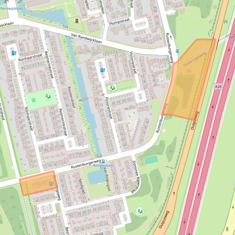 Kaart van postcodegebied 3815NA.