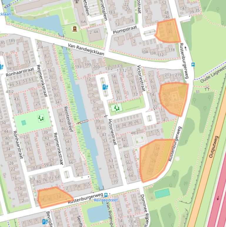 Kaart van postcodegebied 3815ND.