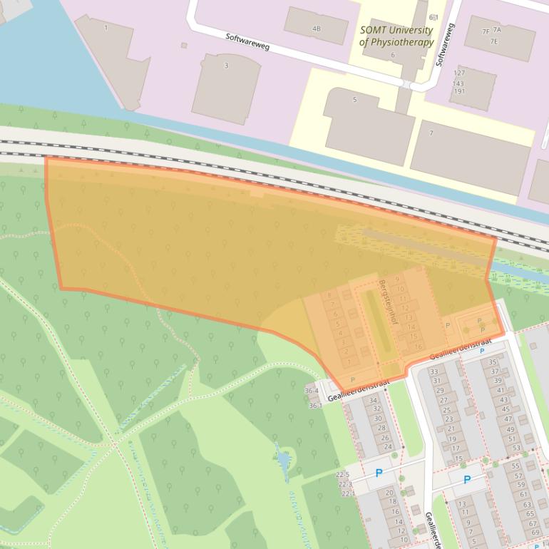 Kaart van postcodegebied 3815NK.