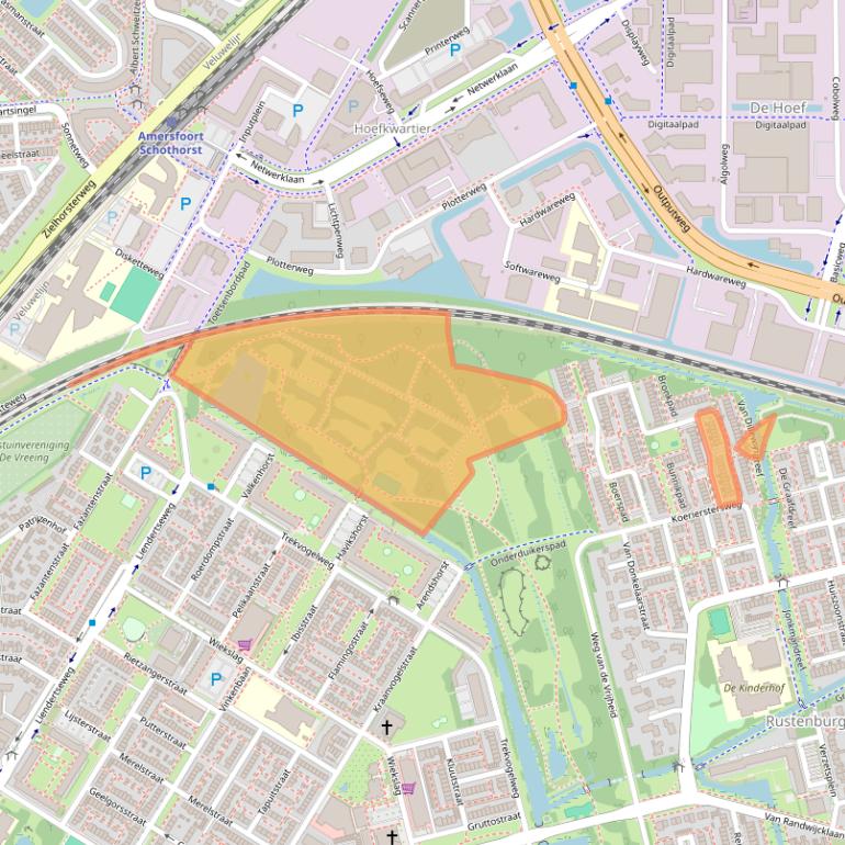 Kaart van postcodegebied 3815NP.