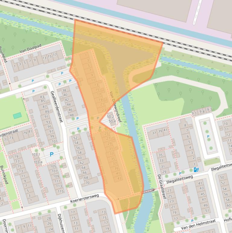 Kaart van postcodegebied 3815NV.