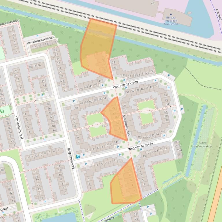 Kaart van postcodegebied 3815PD.
